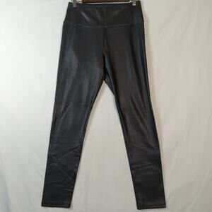 Bagatelle Collection Faux Leather Leggings Black M Coated Stretch Pull On